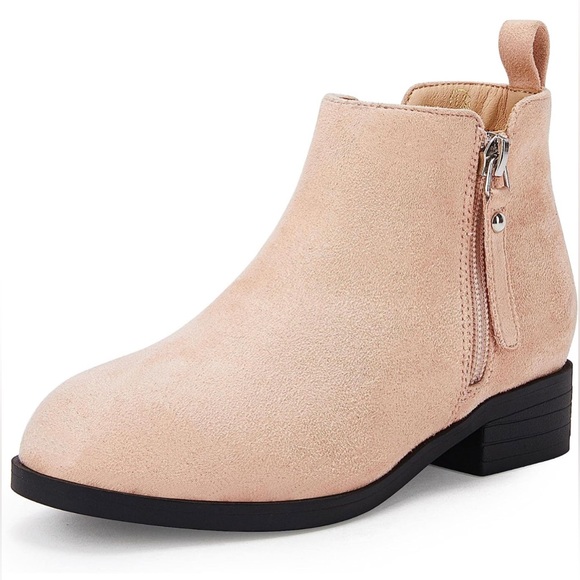 Coutgo Other - Coutgo Girl’s Kids Ankle Boots Round Toe Faux Suede Low Block Heel Platform